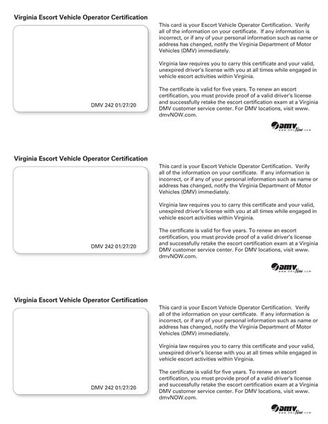 virginia escort vehicle certification  *Barrets Pilot Escort Service